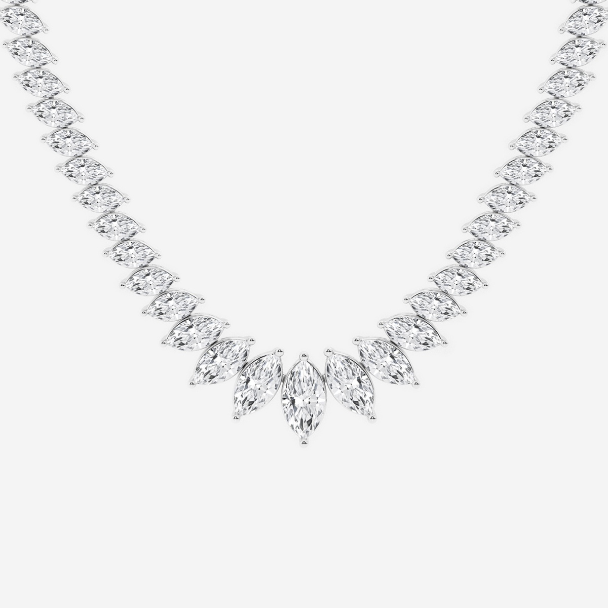Additional Image 1 for  24 ctw Marquise Lab Grown Diamond Graduated Fashion Necklace